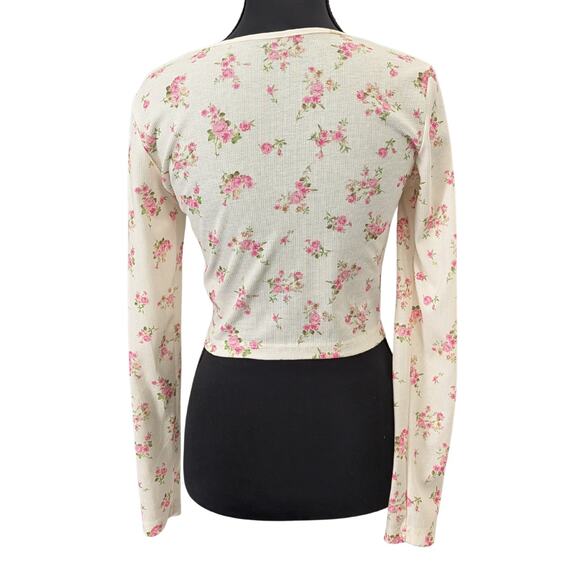 Shein Cottagecore V-Scoop Neck Floral Top | Women's XS - Picture 2 of 6